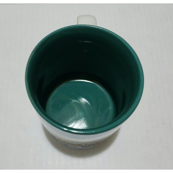 Vintage 1996 Disney Mickey's Winter Wonderland Ceramic Mug Blue White Red - Picture 6 of 8